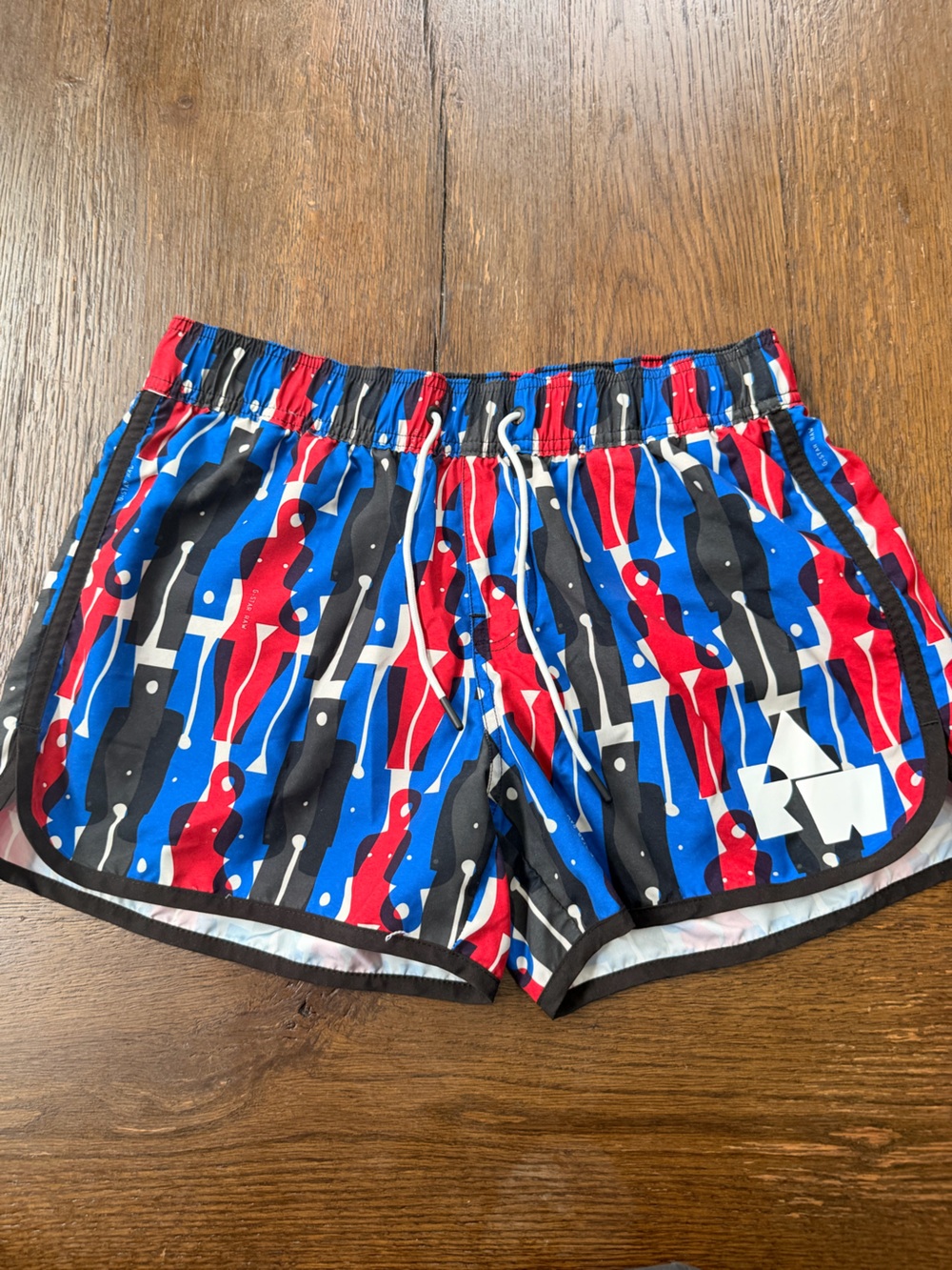 G-Star Men's Red Blue Black Patterned Swim Shorts